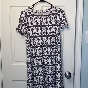 Loft grey patterned sleeve dress